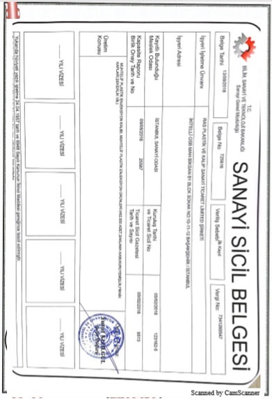 YourHome - Sanayi Sicil Belgesi